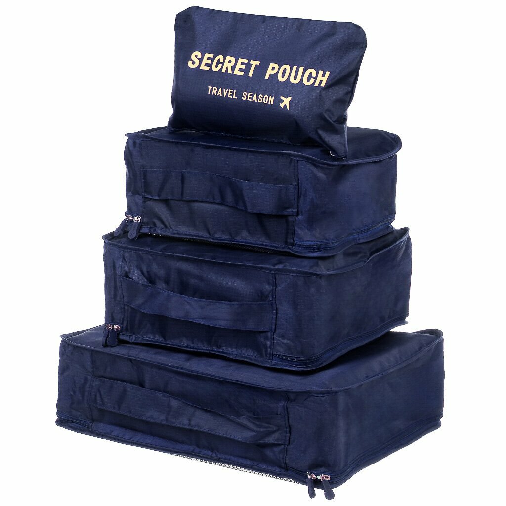 Органайзер для чемодана, полиэстер, дорожный, 7 предметов, темно-синий, Y4-7856