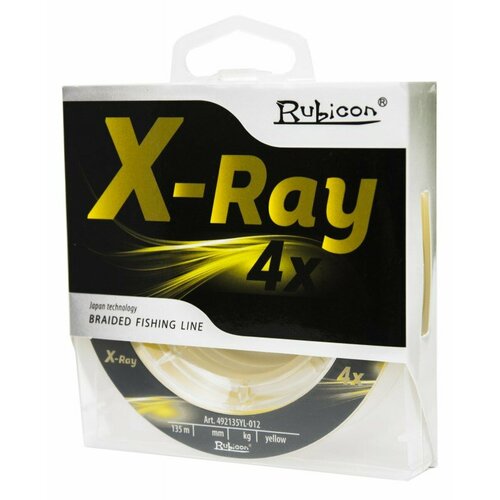 фото Леска плетеная rubicon x-ray 4x 135m желтая, 0,16 mm 12,9кг