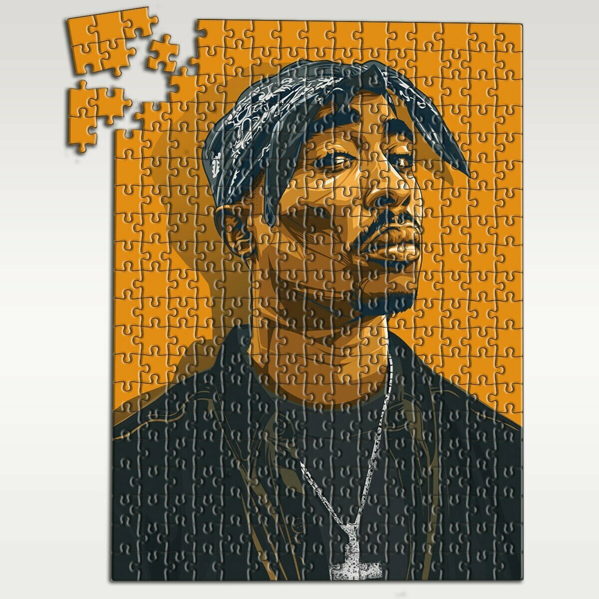 Пазл картонный 39,5х28 см, размер А3, 300 деталей, модель Музыка 2pac Тупак Шакур - 6288 П