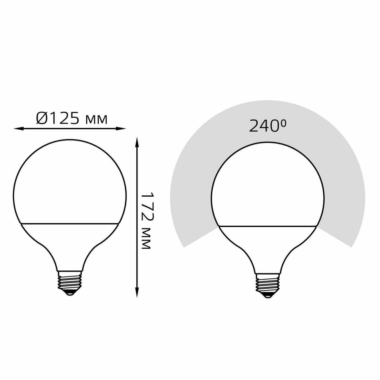 Светодиодная лампа Gauss LED G125 E27 22W 1780lm 3000K