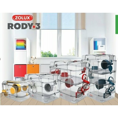 ZOLUX Клетка для грызунов RODY 3 SOLO, 410*270*280мм, цвет рубиново-красный