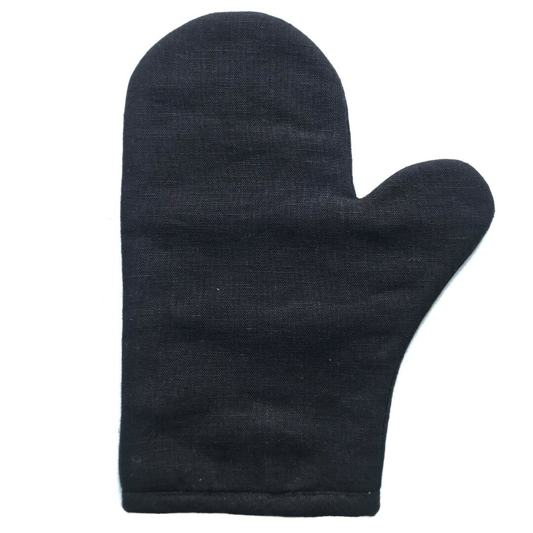 фото Рукавица для бани Linen Steam Уголь (чёрный, 100% лён)
