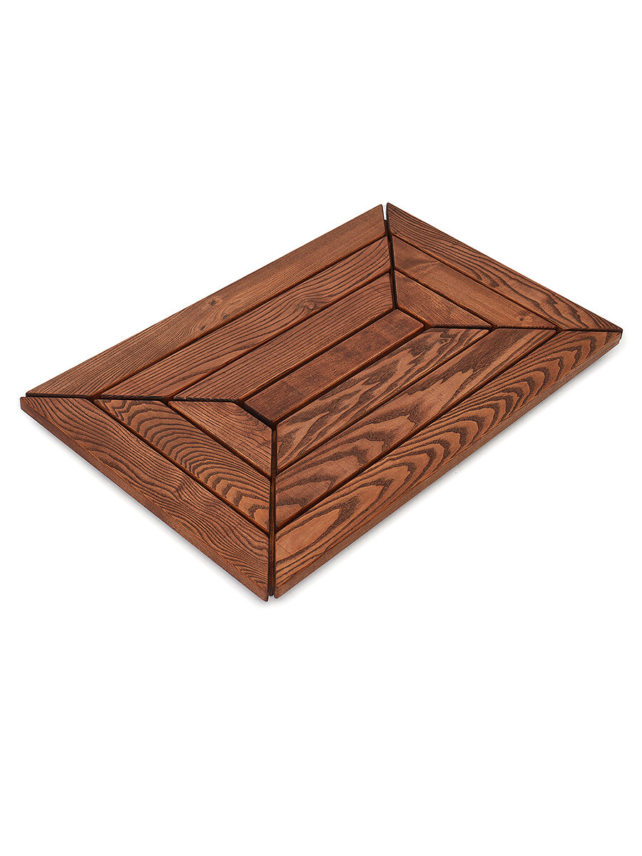 Деревянный коврик Геометрия темный 60х40 см
