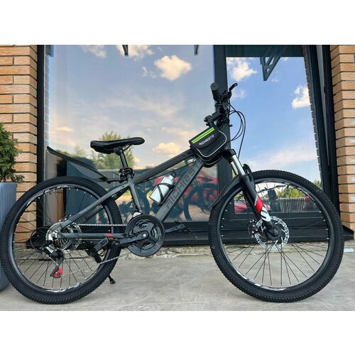 Велосипед RICHIESTO 24 Алюминиевая рама 14 Горный Для детей и подростков Спортивный Универсальный серый 2115000₽