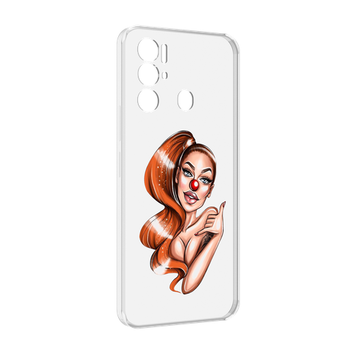 Чехол MyPads девушка-клоун для Tecno Pova Neo 4G задняя-панель-накладка-бампер чехол mypads одетый клоун для tecno pova neo 4g задняя панель накладка бампер