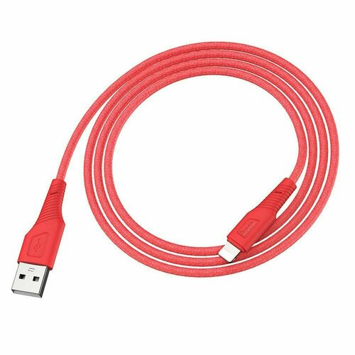 USB кабель HOCO X58 Airy Lightning 8-pin 2.4А силикон 1м (красный) кабель usb apple 8 pin hoco x42 soft 1 0м плоский 2 4a силикон огнестойкий цвет белый