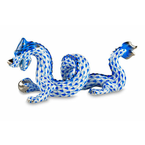 Фигурка Herend Дракон 13х5,5х5,5 см, фарфор, синяя