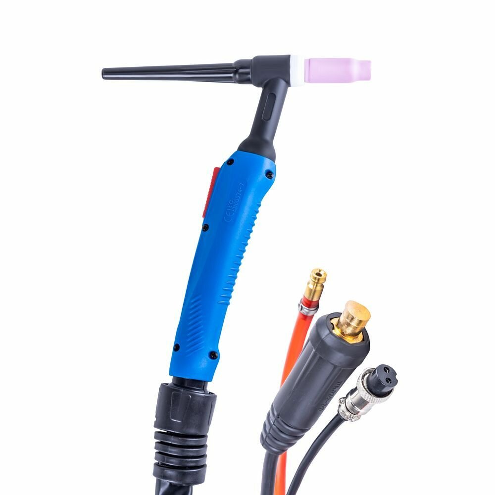 Сварочная горелка VARTEG TIG-26 8м для аргонодуговой сварки (разъем 35мм2, с кнопкой) — фото 1