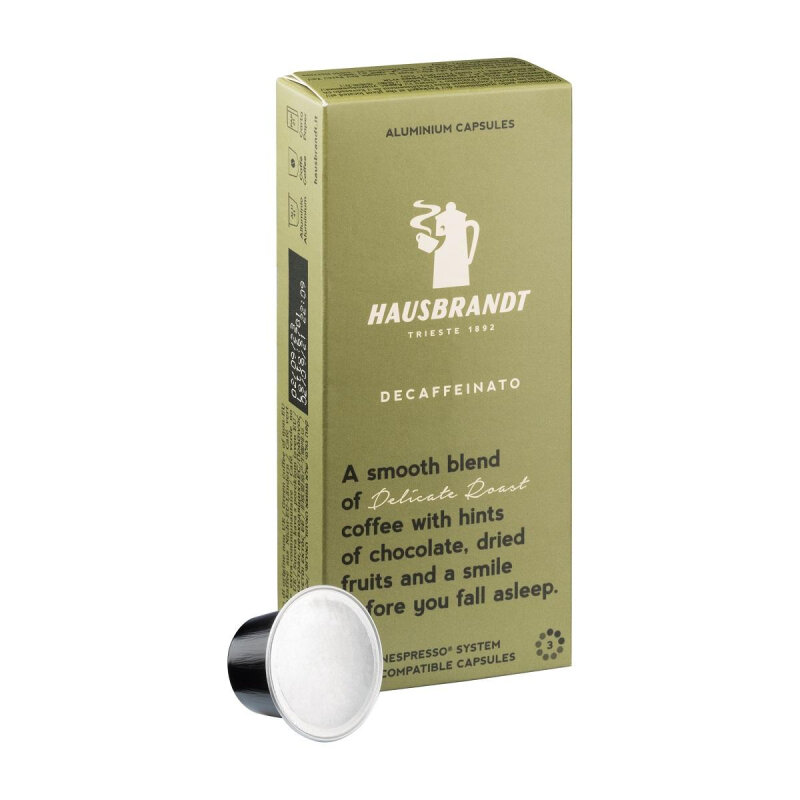 Кофе в капсулах Hausbrandt Nespresso Decaffeinato, упаковка 5грx10шт/уп 1883612 110512/2020