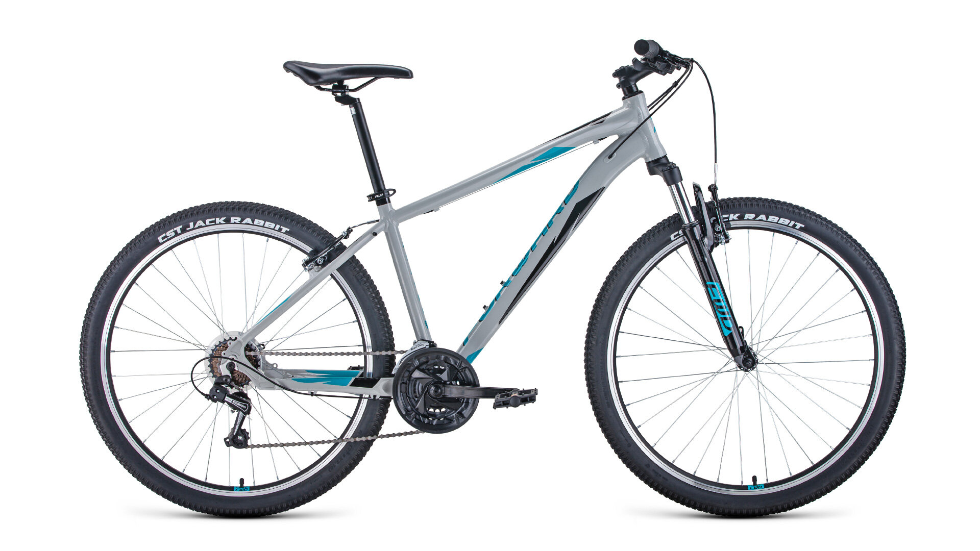 Велосипед 27.5 FORWARD APACHE 1.0 (21-ск.) 2022 (рама 17) серый/бирюзовый