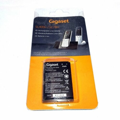 Аккумулятор для радиотелефонов Gigaset SL400/SL450/SL78 v30145-k1310-x445 (original) 3,7v 750 mAh аккумулятор для siemens gigaset sl400 sl780 v30145 k1310 x445