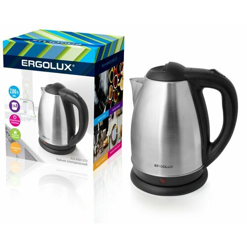 Чайник нерж сталь ELX-KS01-C72 матово-черный 18л 160-250В 1500-2300Вт ERGOLUX 141400₽