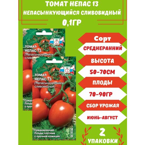 Томат Непас 13 Непасынкующийся сливовидный,2 упаковки семена томат непас 13 непасынкующийся сливовидный