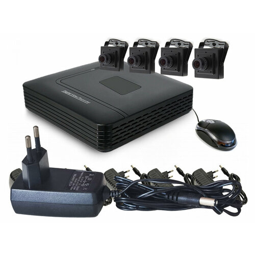 Проводной комплект наблюдения для гаража - 4 FullHD камеры SKY-2604-5M KDM 411-AF2 S14310PRO - видеонаблюдение через интернет 2016300₽