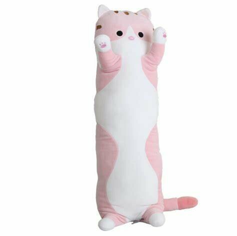 Мягкая игрушка кот батон розовый 50 см