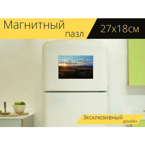Магнитный пазл Пейзаж, закат, природа на холодильник 27 x 18 см. магнитный пазл закат лагуна природа на холодильник 27 x 18 см
