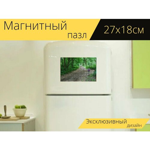 Магнитный пазл Дорожка, парки, лесная тропа на холодильник 27 x 18 см. магнитный пазл лес дорожка лесная тропа на холодильник 27 x 18 см