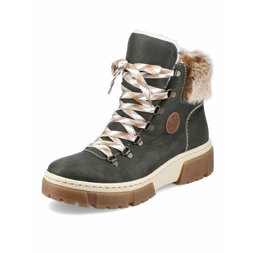 фото Ботинки rieker, размер 37, зеленый