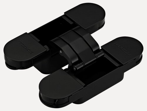 Изображение товара Петля дверная скрытая Morelli HH-24 B черная, петля универсальная металлическая врезная для межкомнатных дверей