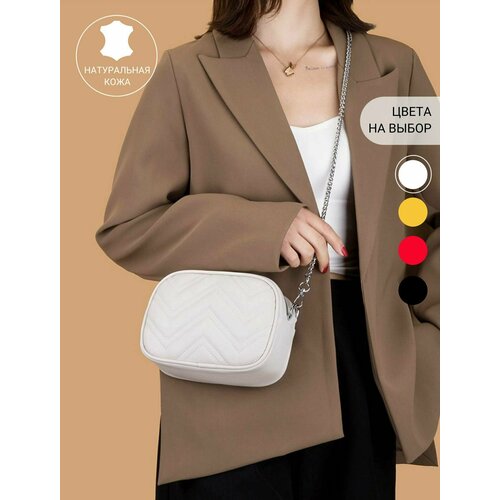 фото Сумка кросс-боди , фактура стеганая, бежевый, белый нет бренда