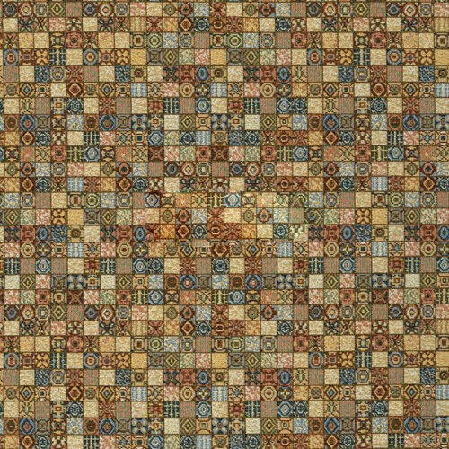 Гобеленовая ткань Мозаика голубая