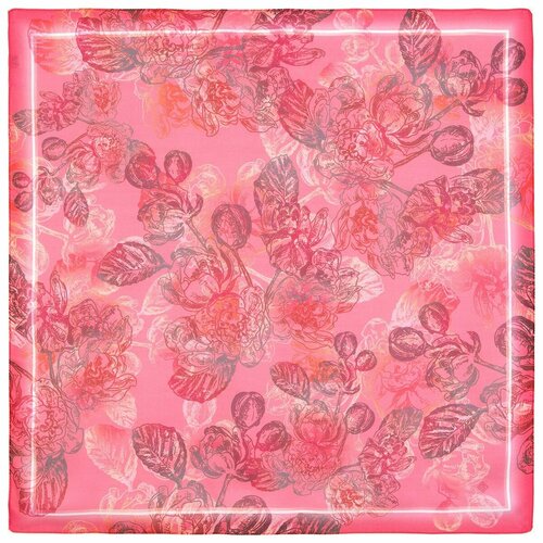 Платок Павловопосадская платочная мануфактура, 80х80 см, фуксия, розовый