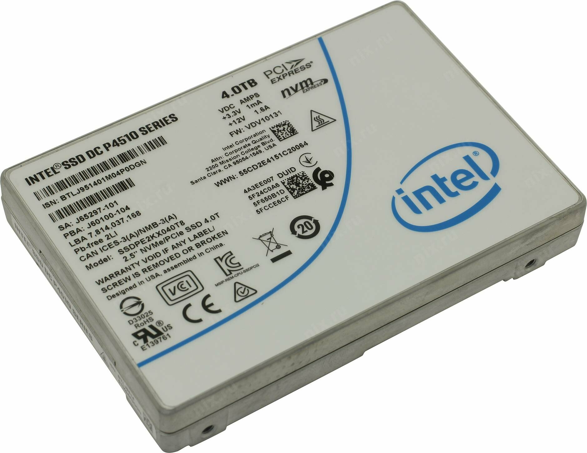 Твердотельный накопитель Intel 4 ТБ U.2 SSDPE2KX040T801