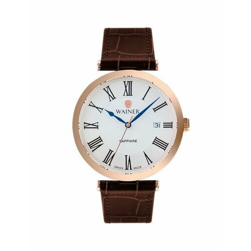 фото Наручные часы wainer, коричневый, белый
