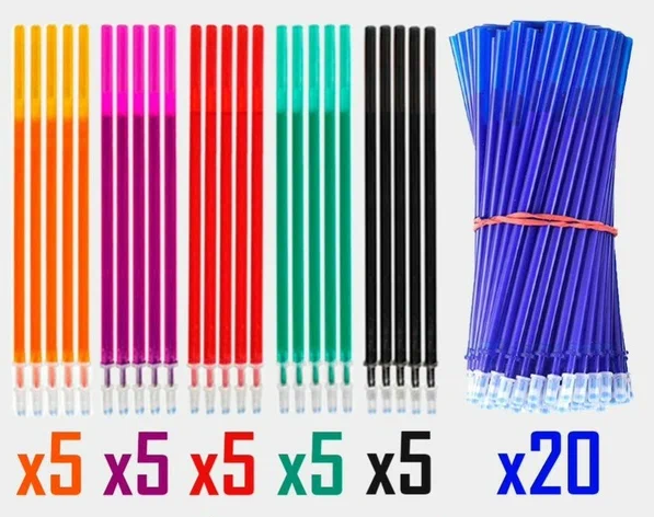 Разноцветные стержни для ручек "Пиши-стирай". Комплект 45 шт.