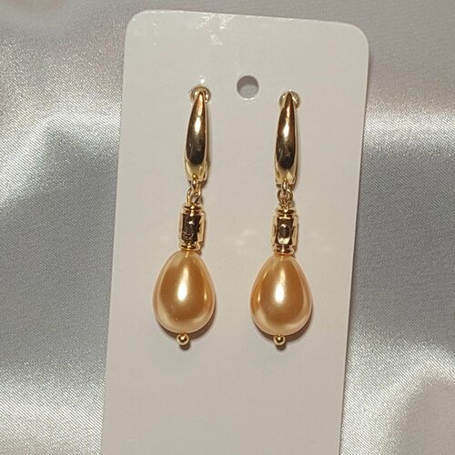 Серьги , размер 35 мм, золотой