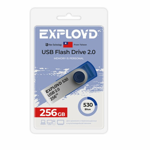 Флеш-накопитель 256Gb Exployd 530, USB 2.0, пластик, синий