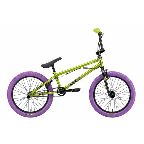 велосипед для подростков stark madness bmx 4 серый черный h000016470 Велосипед Stark Madness BMX 3 (2024) 9 зеленый металлик/черный, зеленый/фиолетовый