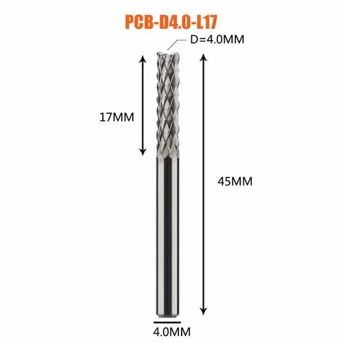 Dreanique рашпильная фреза кукуруза (4x17x50x4) PCB-D4.0-L17 39677