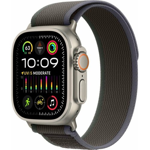 Умные часы Apple Watch Ultra 2 MRFQ3 49мм S/M Titanium Case GPS + Cellular Blue/Black Trail Loop (Сине-черный)