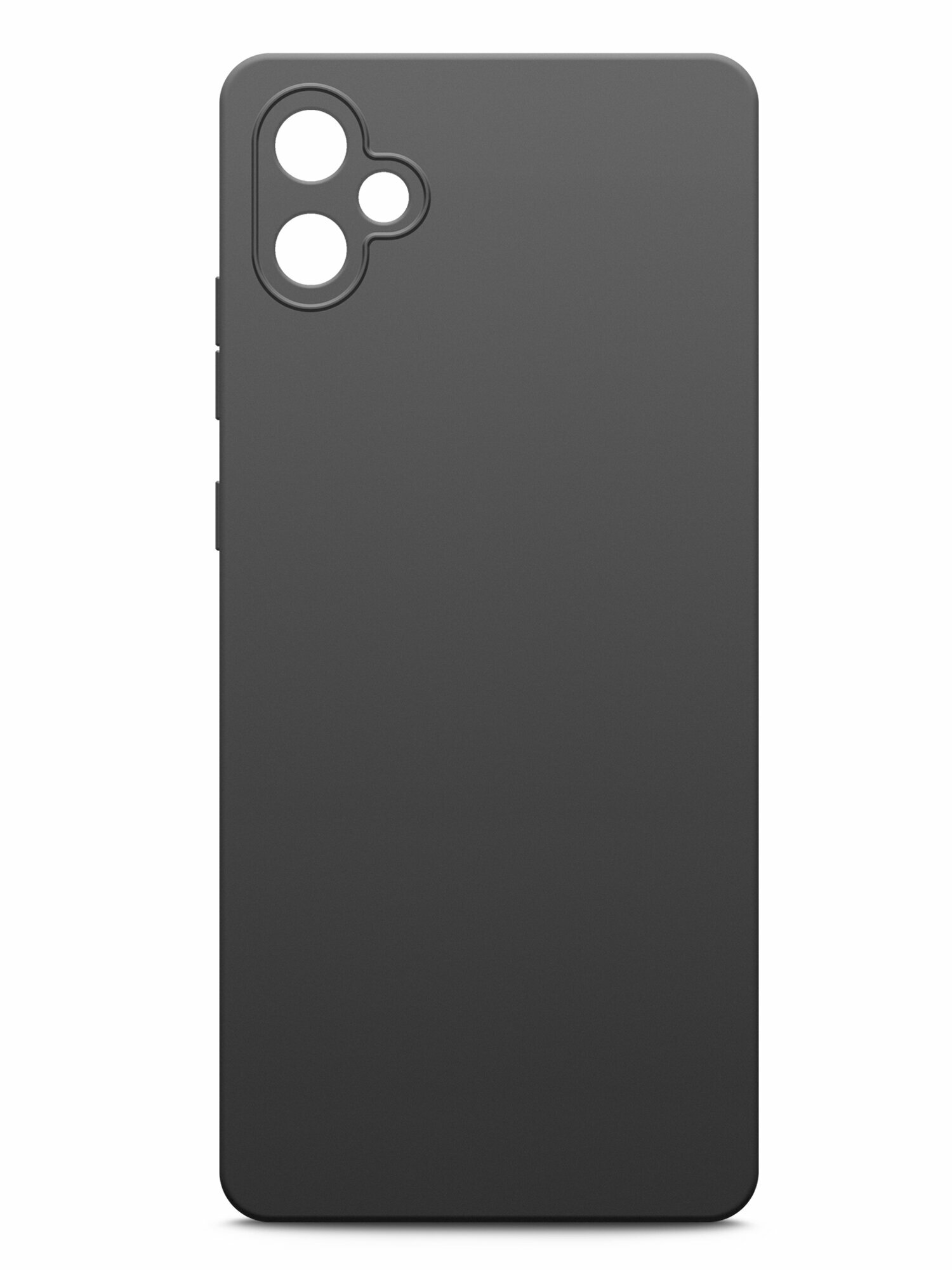 Чехол на Samsung Galaxy A05 (Самсунг Галакси А05) черный матовый силиконовый с защитой (бортиком) вокруг камер Miuko