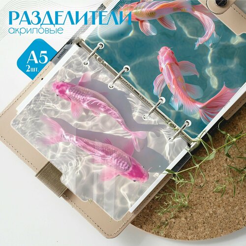 Разделители для тетради на кольцах япония карпы кои 300₽