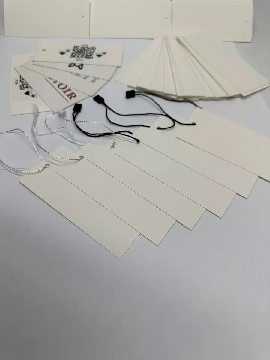 Бирки картонные для маркировки белые, 1000 шт, 50х90 мм — фото 1