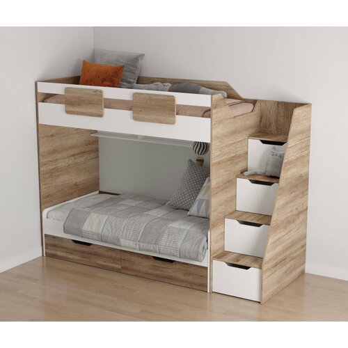 Кровать-чердак + кровать Лайт Лофт (правая/левая) 190х90