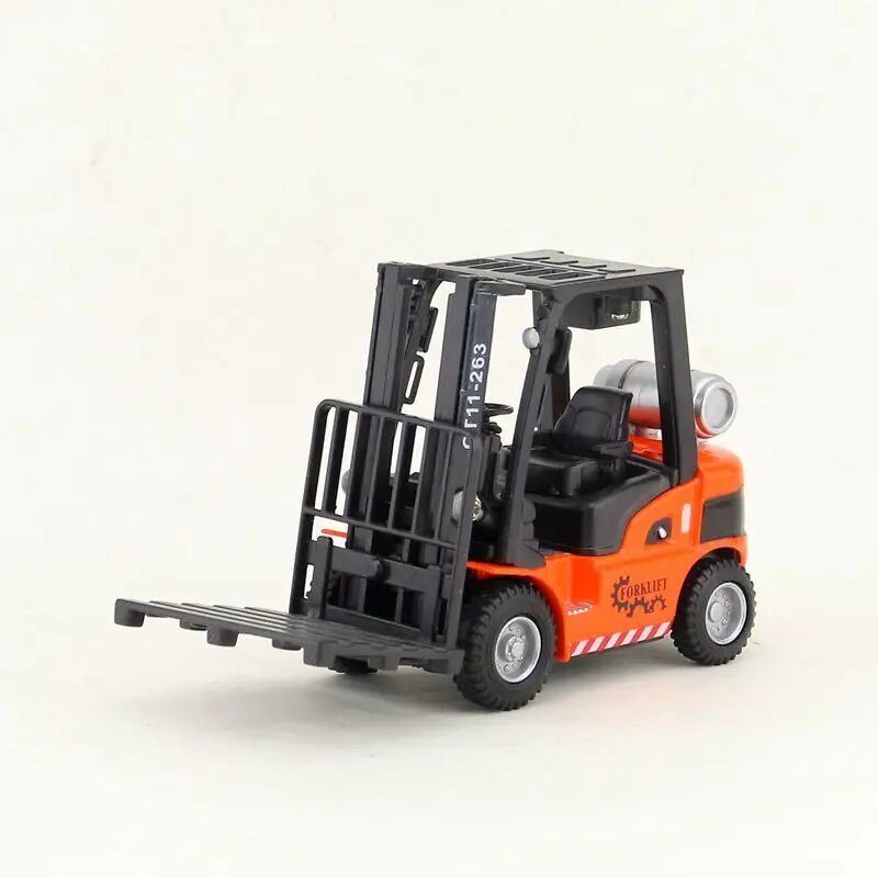 Модель вилочного погрузчика Hangjue 1:25 металлическая жёлто-зелёно-оранжевая Оранжевый Оранжевый