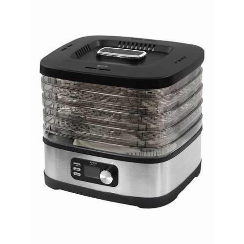 Дегидратор сушилка для овощей электросушилка STINGRAY ST-FD728A 6 поддонов 4 основных 1 для пастилы 1 для ягод черныйчерный 3292₽