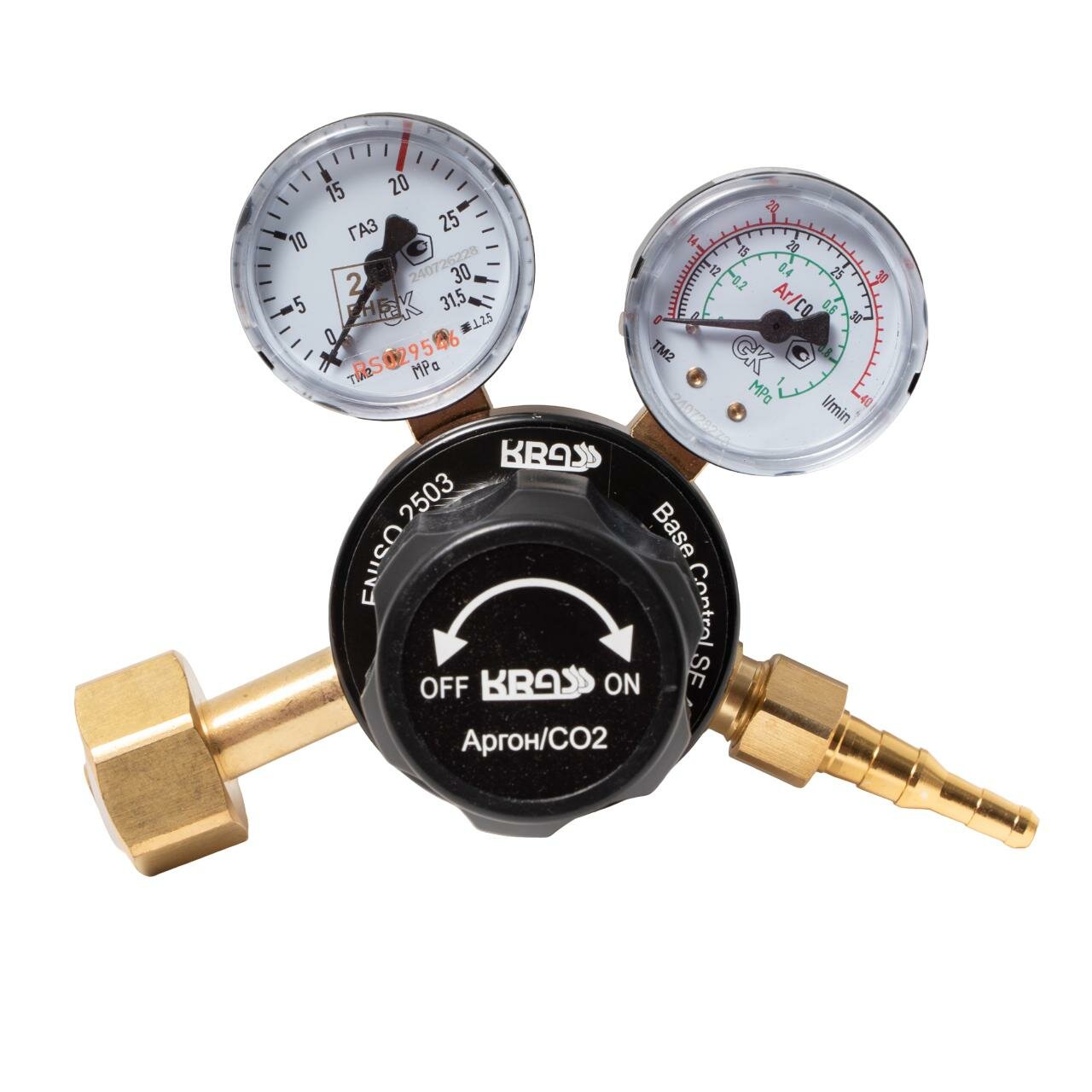 Регулятор KRASS Base Control SE FLOW AR/CO2-20/-МПа, вх. G3/4"; вых. М16х1,5,30/40л/мин. поверенный