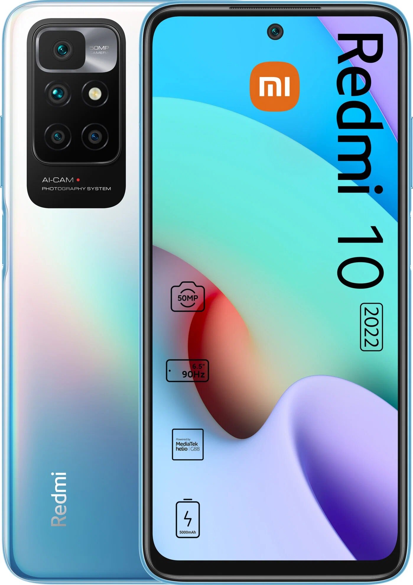 Смартфон Xiaomi Redmi 10 2022 4/128 ГБ RU (EAC), Dual nano SIM, синее море