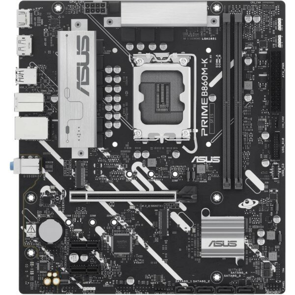 Материнская плата ASUS PRIME B860M-K, LGA 1851, Intel B860, 2xDDR5, 4xSATA, 2xM.2, 1xPCIe 4.0 x16, 2xPCIe 4.0 x1, 1xHDMI, 1xDP, 1x 2.5Gb LAN, 1xUSB-A