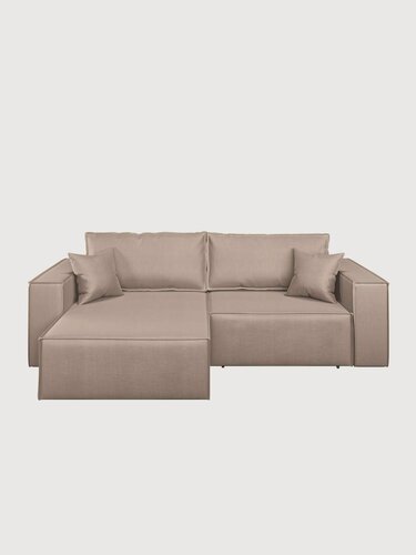 Изображение товара Угловой диван-кровать Manons Maison Hygge, угол универсальный, раскладной механизм Еврокнижка, Рогожка бежевый, 250х153х86 см