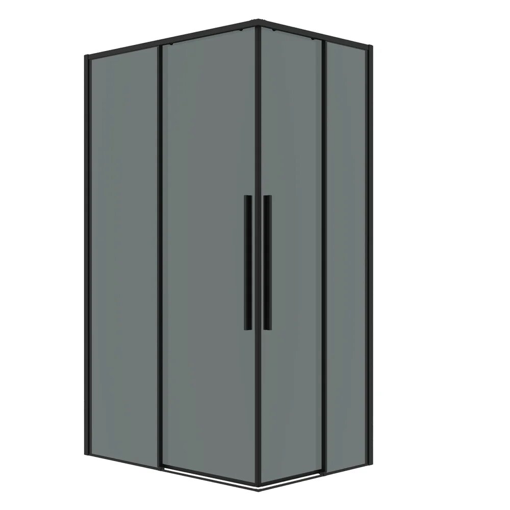 Душевой уголок Grossman Galaxy 300. K33.01.1070.21.10 100х70 см профиль матовый черный стекло прозрачное