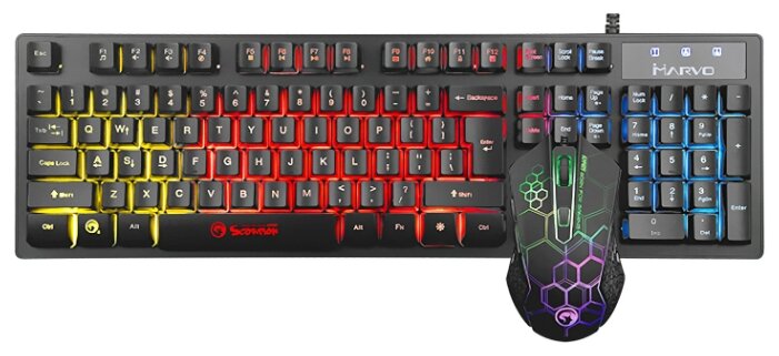 PC Игровой набор Marvo KM409: клавиатура и мышь с подсветкой ПК
