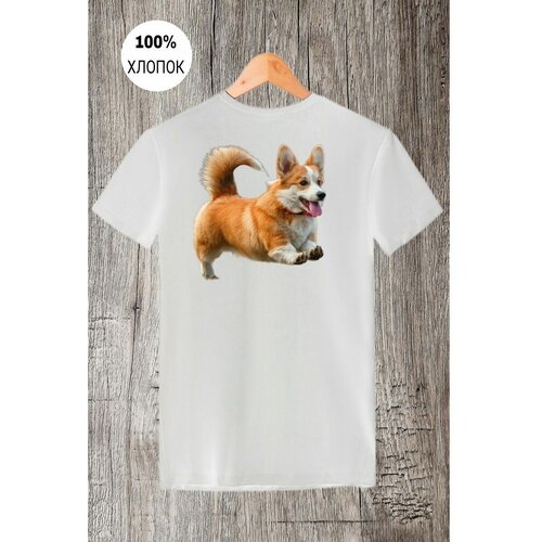 Футболка Zerosell Собака Корги Dog Corgi, размер M, белый мужская футболка собака корги зайка corgi bunny m красный