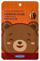 Milatte Маска с экстрактом красного женьшеня тканевая Fashiony Ginseng Mask Sheet (МЛТ46) 21 г пакет