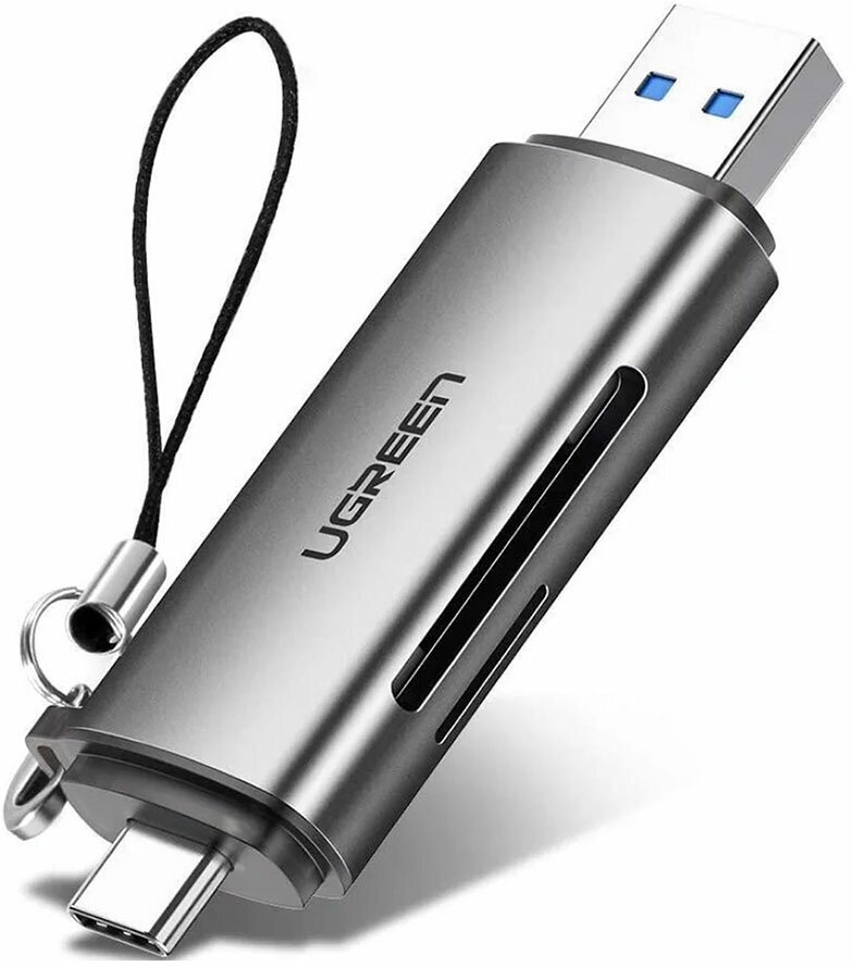 Картридер Ugreen USB-C + USB-A 3.0, для карт памяти TF/SD (50706)