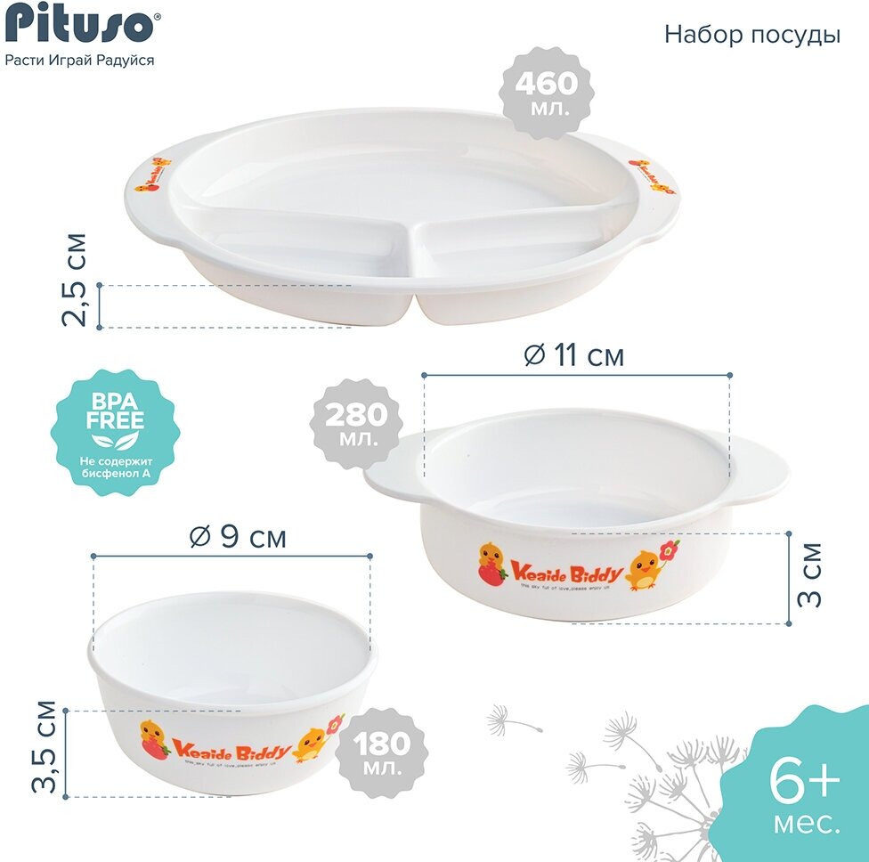 Набор посуды Pituso 6 предметов - фото №2